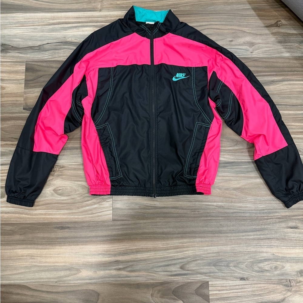 Nike Mens Black and Pink Bomber Jacket
